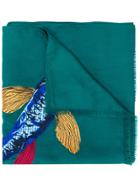 Paul Smith Embroidered Fish Scarf - Green