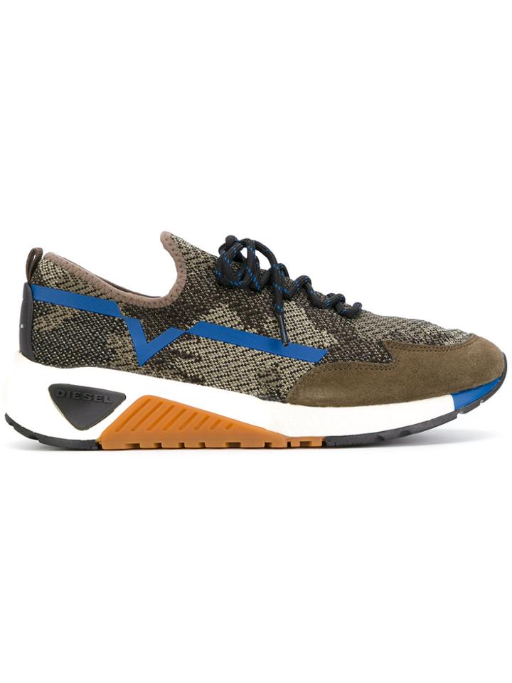Diesel Lace Up Running Sneakers - Multicolour