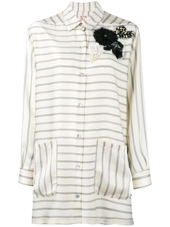 Antonio Marras - Oversized Corsage Shirt - Women - Polyester - 40, Nude/neutrals, Polyester