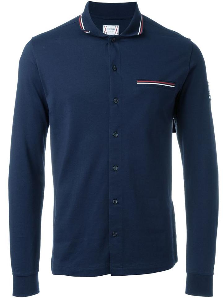 Moncler Gamme Bleu Striped Collar Shirt