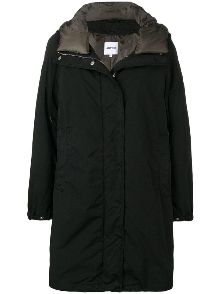Aspesi Hooded Zipped Parka - Black