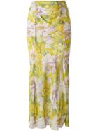 John Galliano Vintage Flower Print Skirt, Women's, Size: 38, Yellow/orange