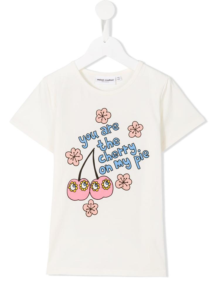 Mini Rodini Cherry T-shirt, Size: 11 Yrs, White