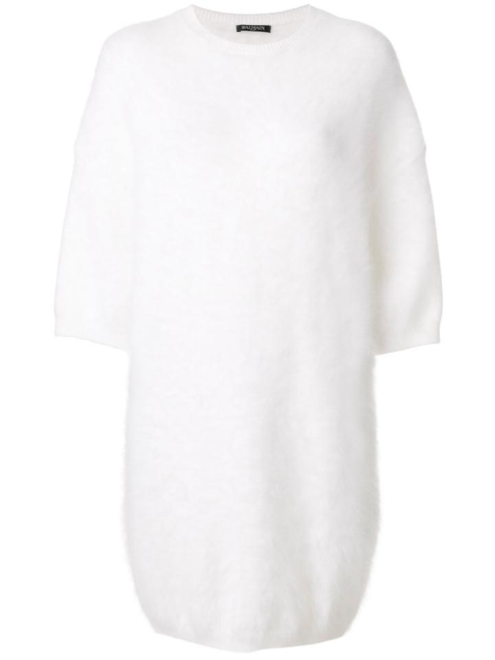 Balmain Knitted Mini Dress - White