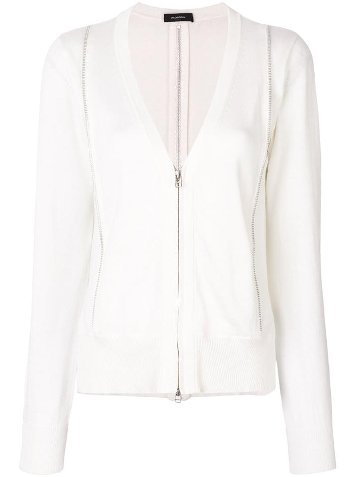 Unconditional Zipped Cardigan - White