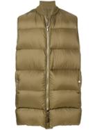 Rick Owens Sleeveless Flight Necked Coat - Green