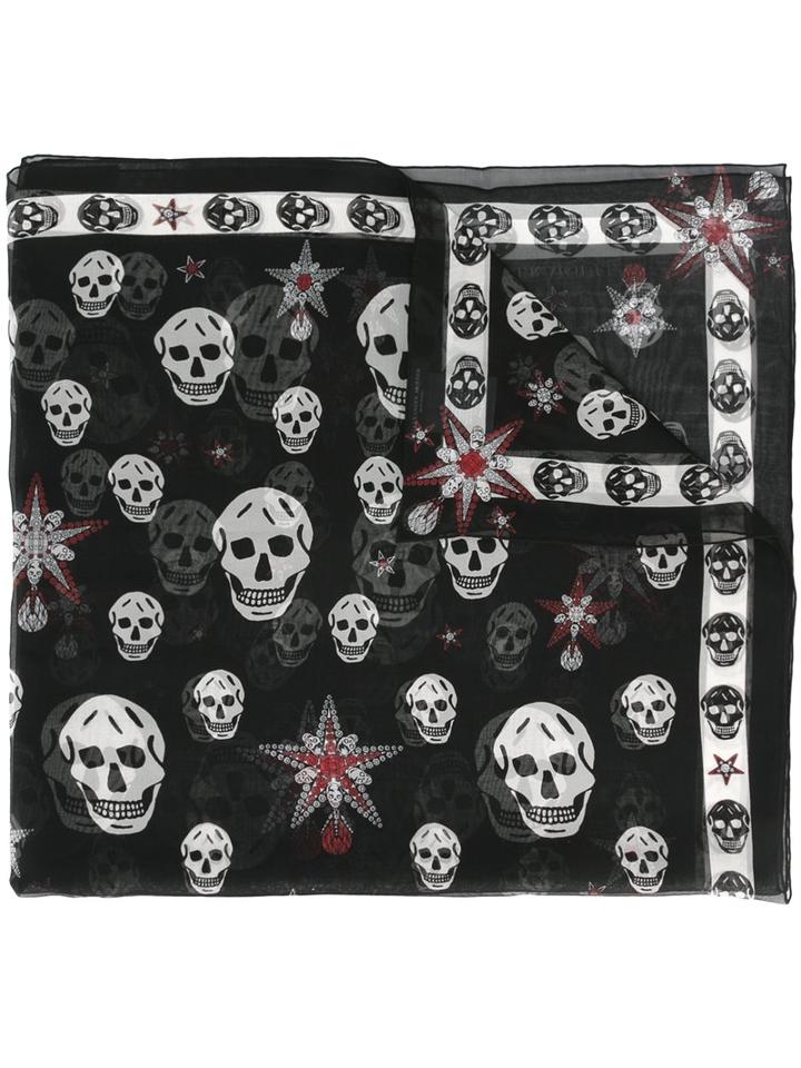 Alexander Mcqueen - Skull Print Scarf - Women - Silk - One Size, Women's, Black, Silk