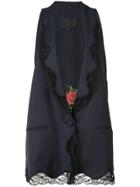 Alexander Wang Lace Trim Pinstripe Oversized Waistcoat - Blue