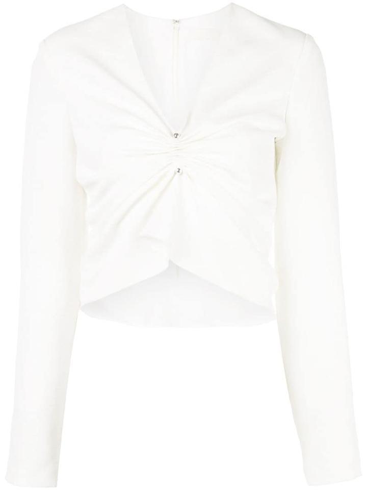 Dion Lee V-neck Ruched Blouse - White