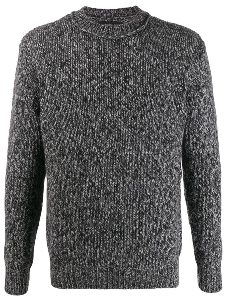 Lamberto Losani Mouline Plain Jumper - Grey