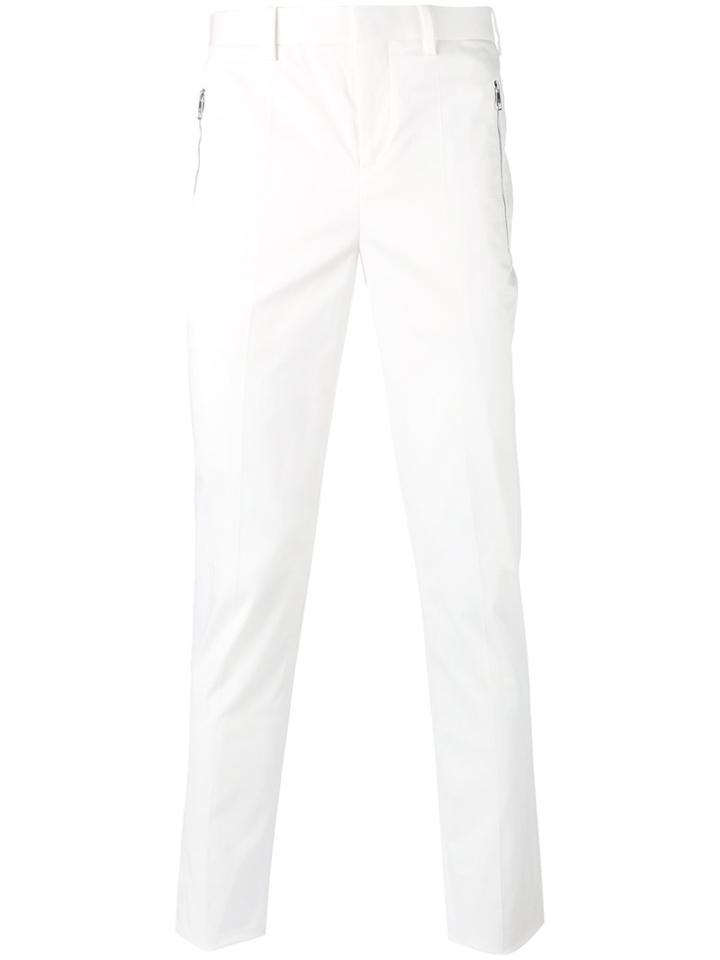 Neil Barrett - Straight Leg Trousers - Men - Cotton - 46, White, Cotton