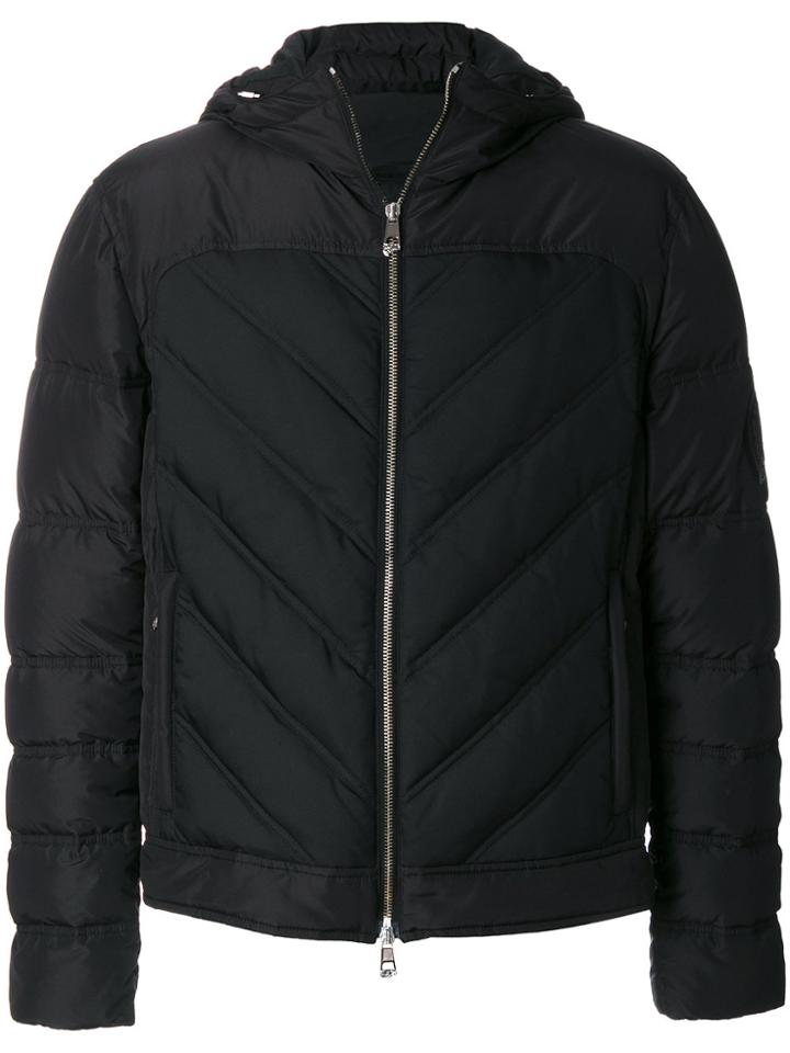 Versace Collection Padded Jacket With Chevron Effect - Black