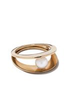 Lia Di Gregorio 18kt Yellow Gold Between Akoya Pearl Ring