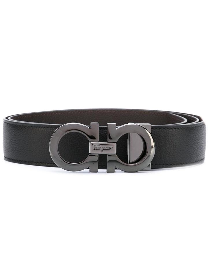 Salvatore Ferragamo 'gancio' Belt, Men's, Size: 110, Black, Calf Leather