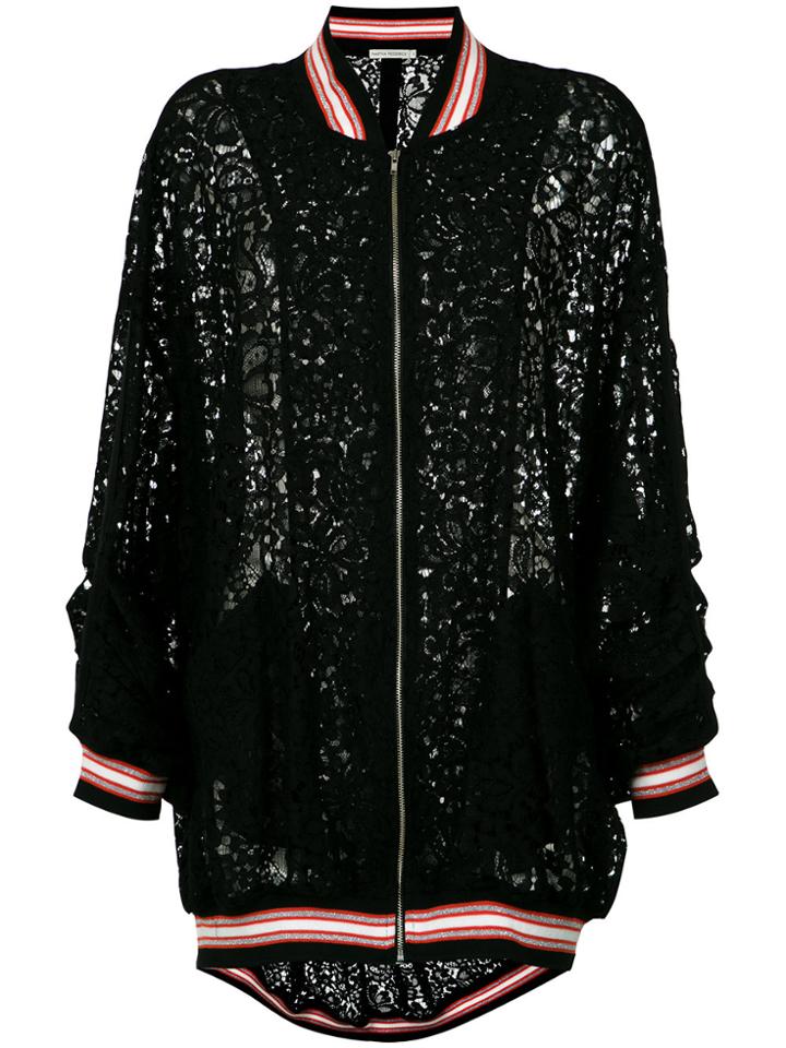 Martha Medeiros Heidi Lace Bomber Jacket - Black