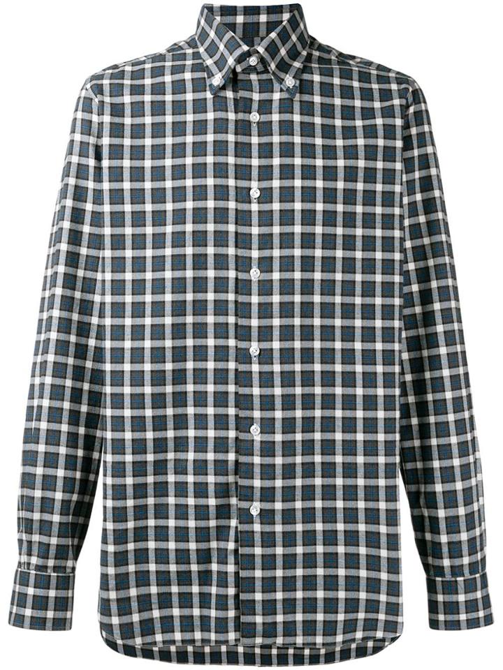 Barba Longsleeved Check Shirt - Grey