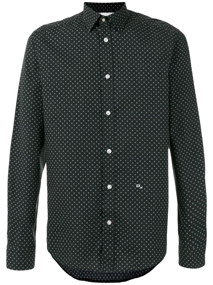 Diesel Cross Detail Printed Shirt, Men's, Size: Small, Black, Cotton
