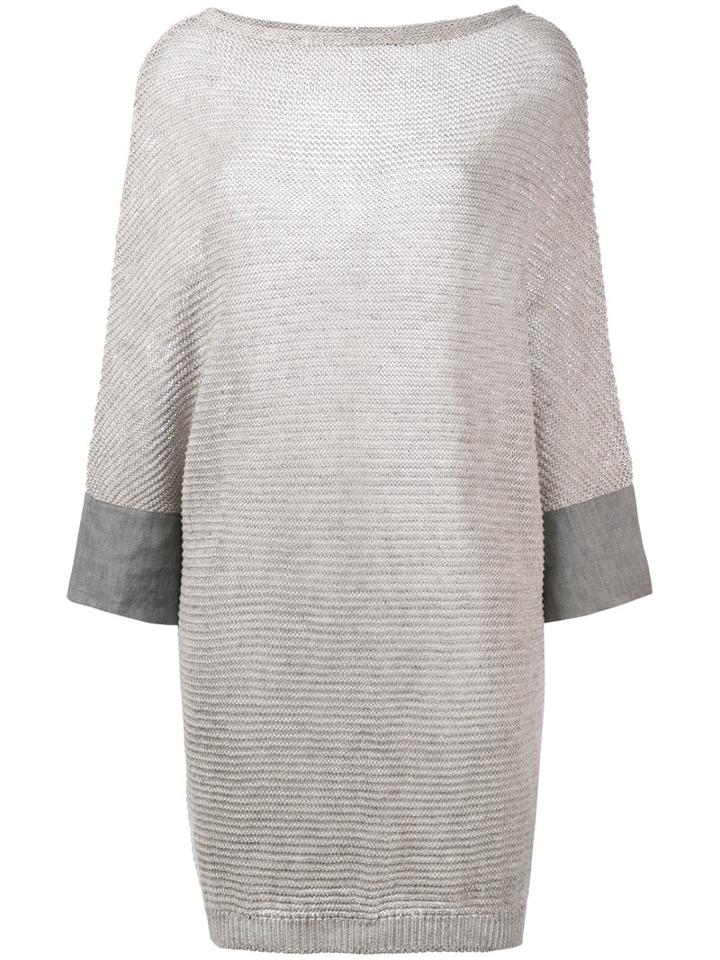Eleventy Flute Sleeve Tunic, Women's, Size: Medium, Nude/neutrals, Linen/flax