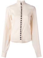 Lemaire Contrast Button Blouse, Women's, Size: 38, Nude/neutrals, Silk/spandex/elastane/wool