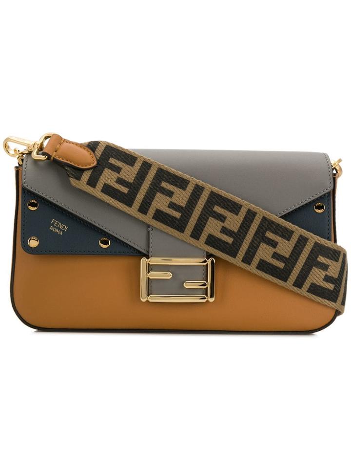 Fendi Baguette Ff Crossbody Bag - Neutrals