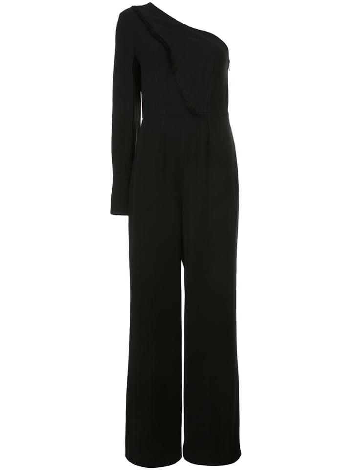 Yigal Azrouel One-shoulder Fringe Jumpsuit - Black
