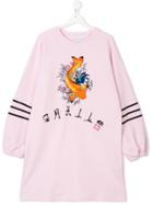Gaelle Paris Kids Coy Carp Print Top - Pink & Purple
