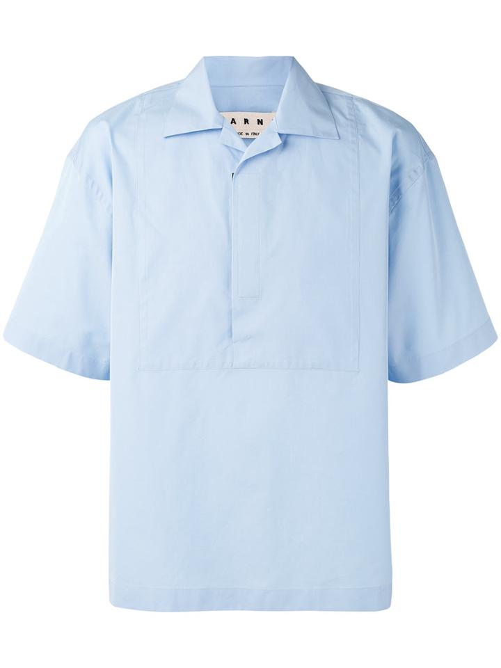 Marni Half Placket Shirt, Men's, Size: 50, Blue, Cotton