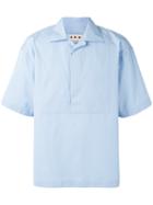 Marni Half Placket Shirt, Men's, Size: 50, Blue, Cotton