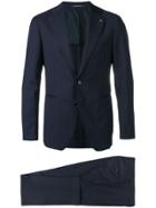 Tagliatore Two Piece Pinstripe Formal Suit - Blue