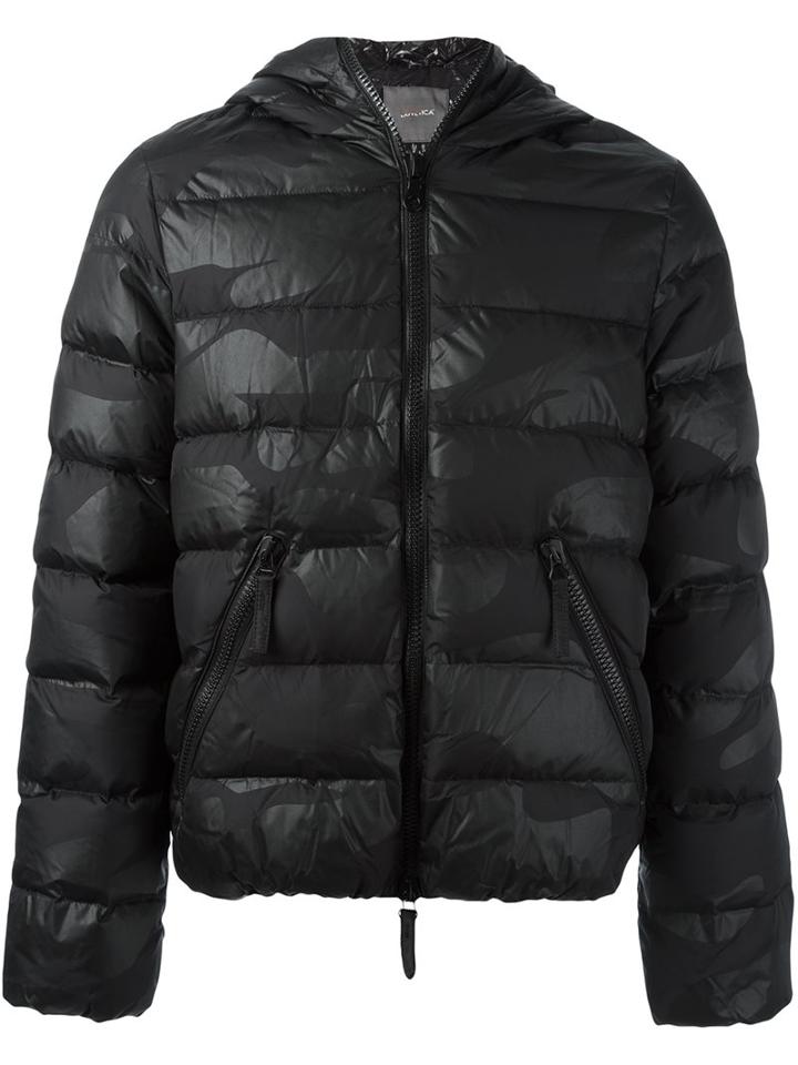 Hydrogen Quilted Camouflage Padded Jacket, Men's, Size: 54, Black, Feather Down/polyamide