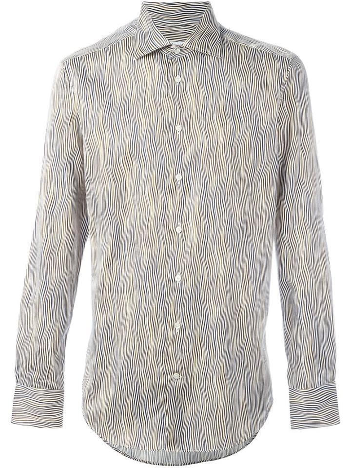 Etro Printed Shirt, Size: 41, Blue, Cotton