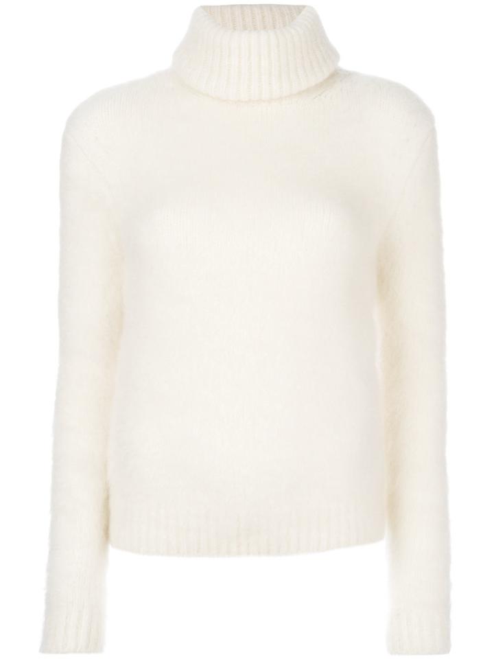 Saint Laurent Roll Neck Jumper - White