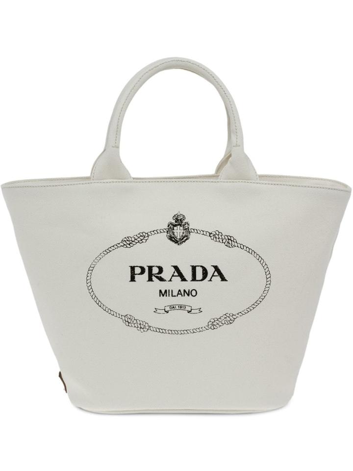 Prada Fabric Handbag - White
