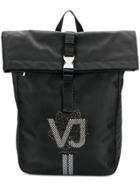 Versace Jeans Logo Print Mesh Backpack - Black