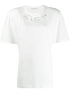 Alessandra Rich Rhinestone Logo T-shirt - White