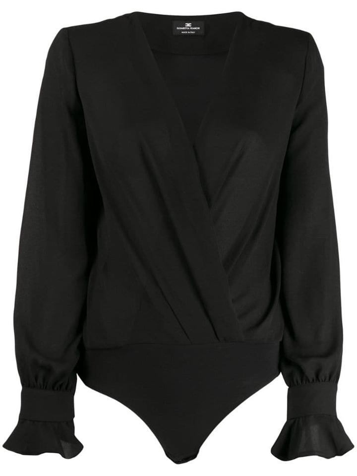 Elisabetta Franchi Wrap Bodysuit - Black