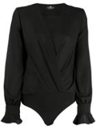 Elisabetta Franchi Wrap Bodysuit - Black