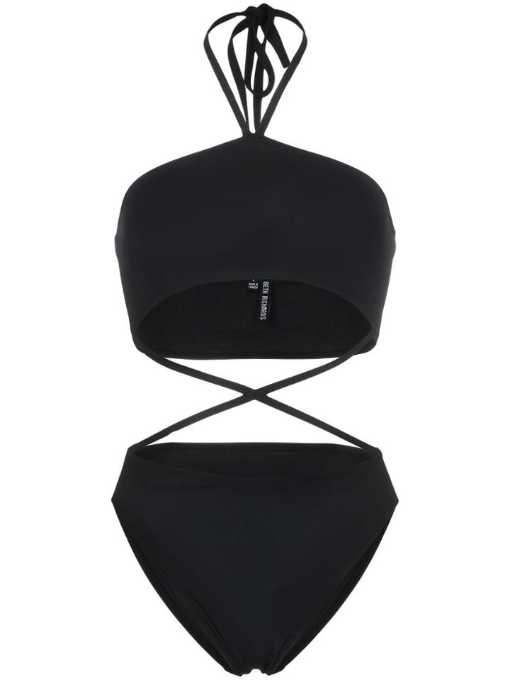 Beth Richards Gina Cross Strap High Waist Swimsuit - Black