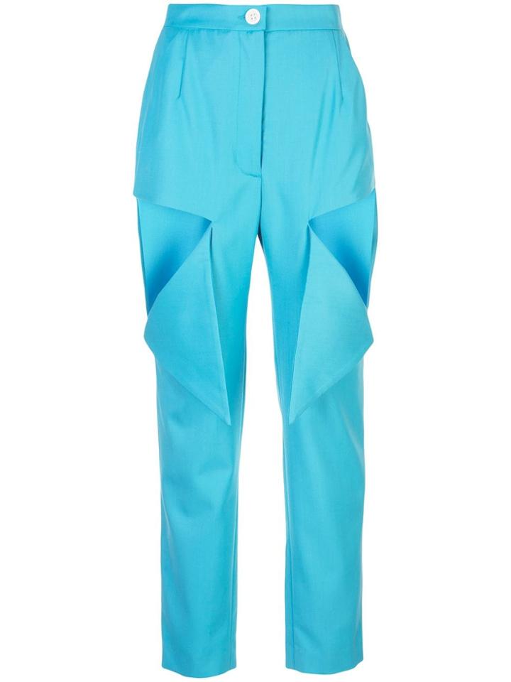 Natasha Zinko Cut-out Detail Trousers - Blue