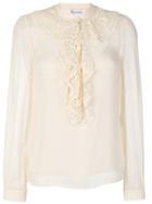 Red Valentino Lace Ruffle Blouse - White