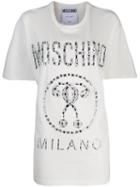 Moschino Crystal Embellished Logo T-shirt - White