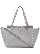 Valentino Valentino Garavani Rockstud Rolling Trapeze Tote - Grey