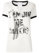 Andrea Bogosian Printed Embellished Blouse - White