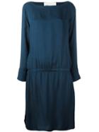 8pm Pleated Trim Dress, Women's, Size: Small, Blue, Viscose