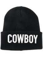 Dsquared2 Cowboy Slogan Beanie Hat - Black