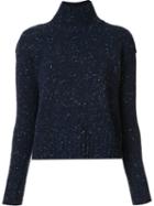 Organic By John Patrick High Neck Sweater, Women's, Size: Large, Blue, Merino