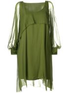 Alberta Ferretti Sheer Layered Dress - Green