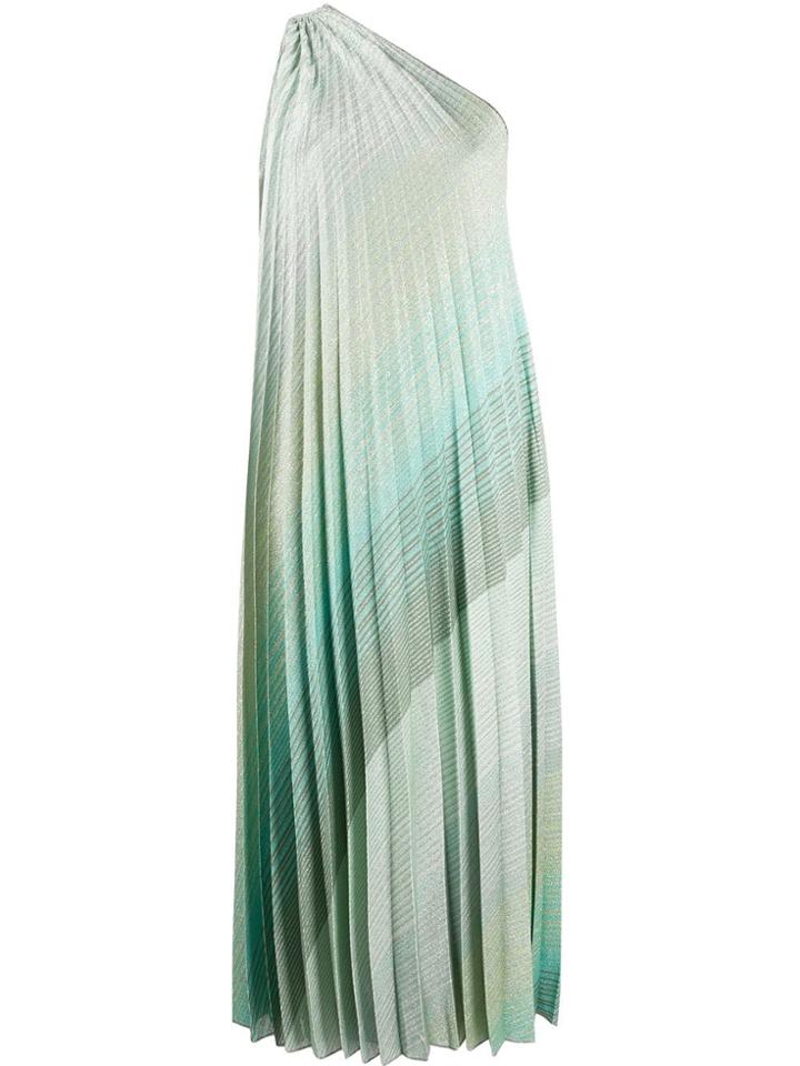 Missoni Pleated One Shoulder Dress - Blue