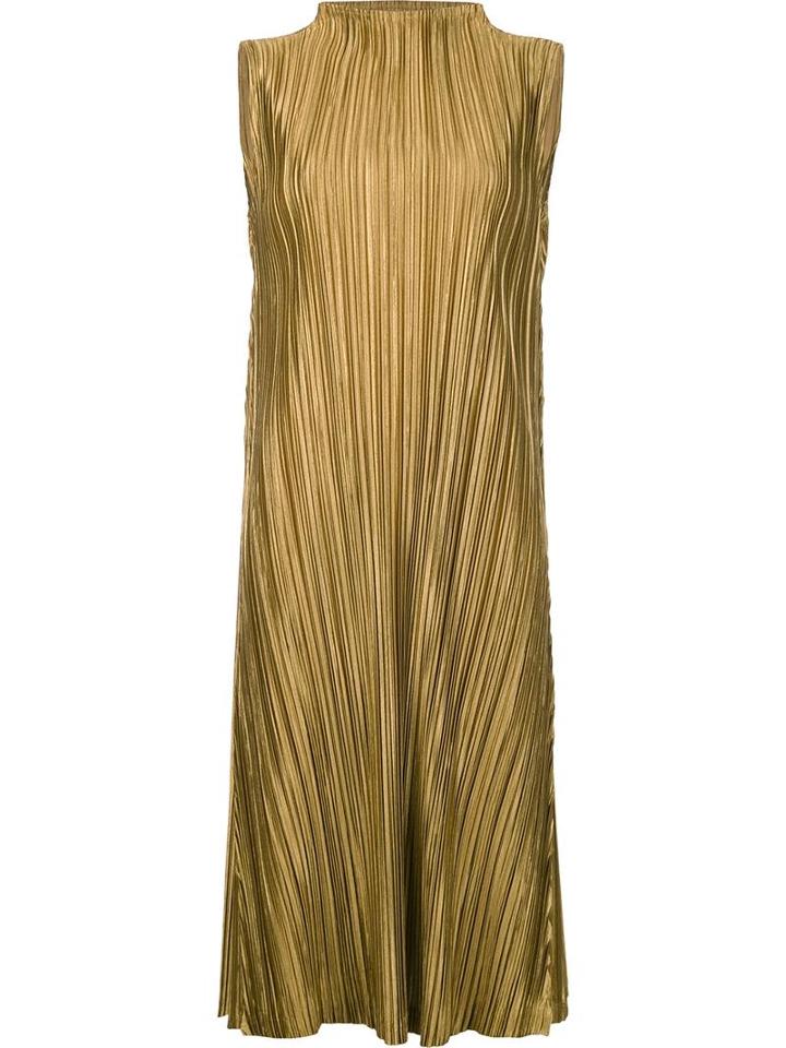 Pleats Please By Issey Miyake 'november' Dress, Women's, Size: 3, Yellow/orange, Polyester