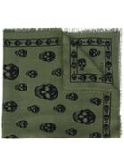 Alexander Mcqueen Skull Scarf, Women's, Green, Silk/modal